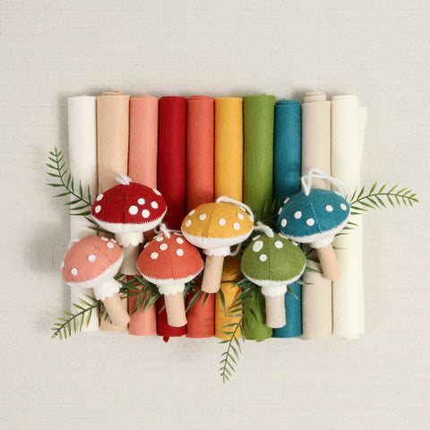 Craft Make Do Red Mushroom Embroidery Kit - Little Green Workshops