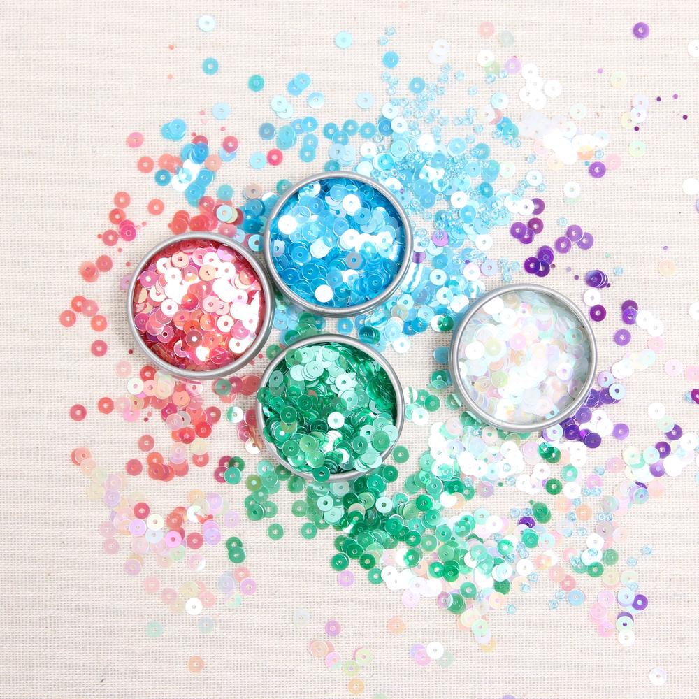 Iridescent Sequins or Beads: Aquamarine