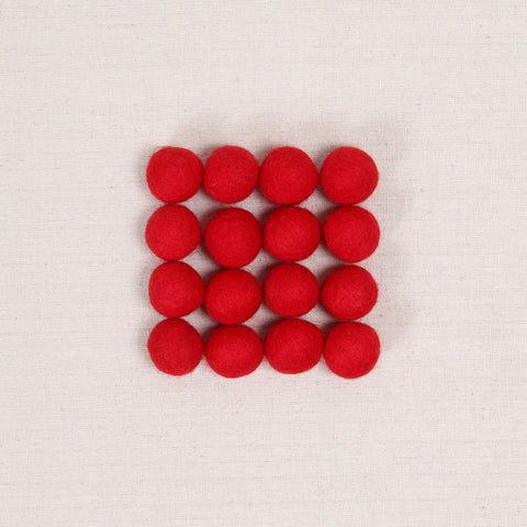 Red Felt Balls – Benzie Design