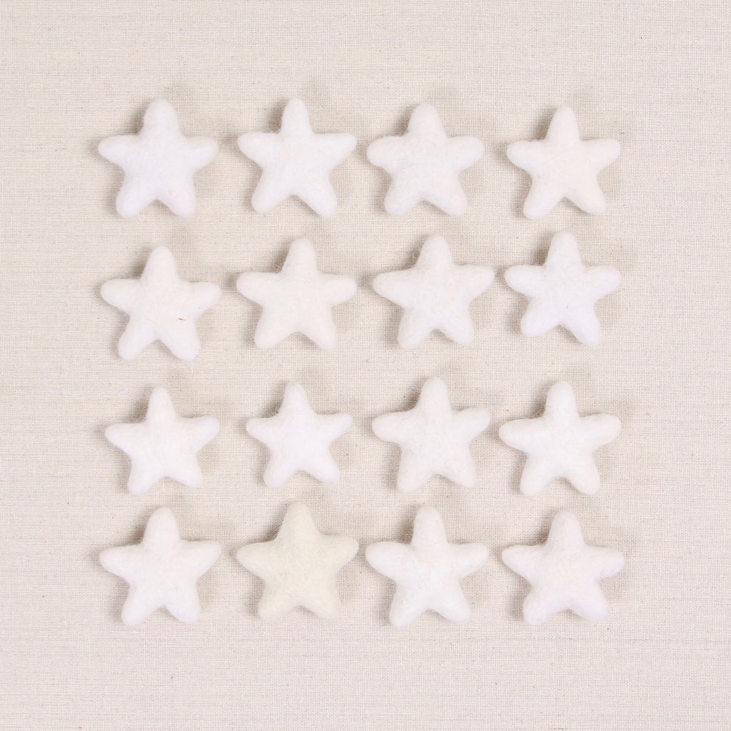 Felt Stars in White