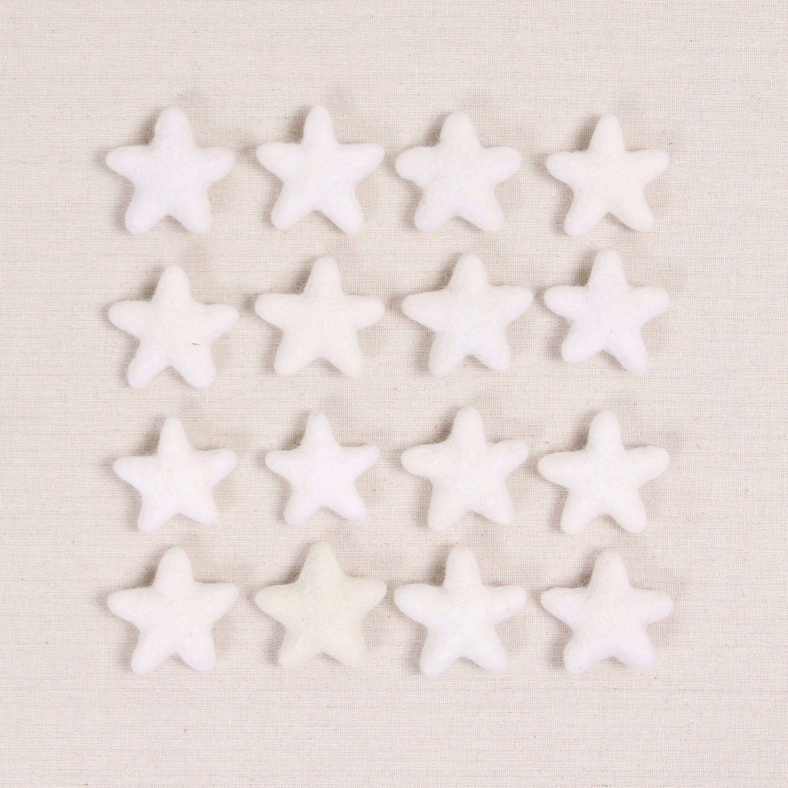 Felt Stars in White