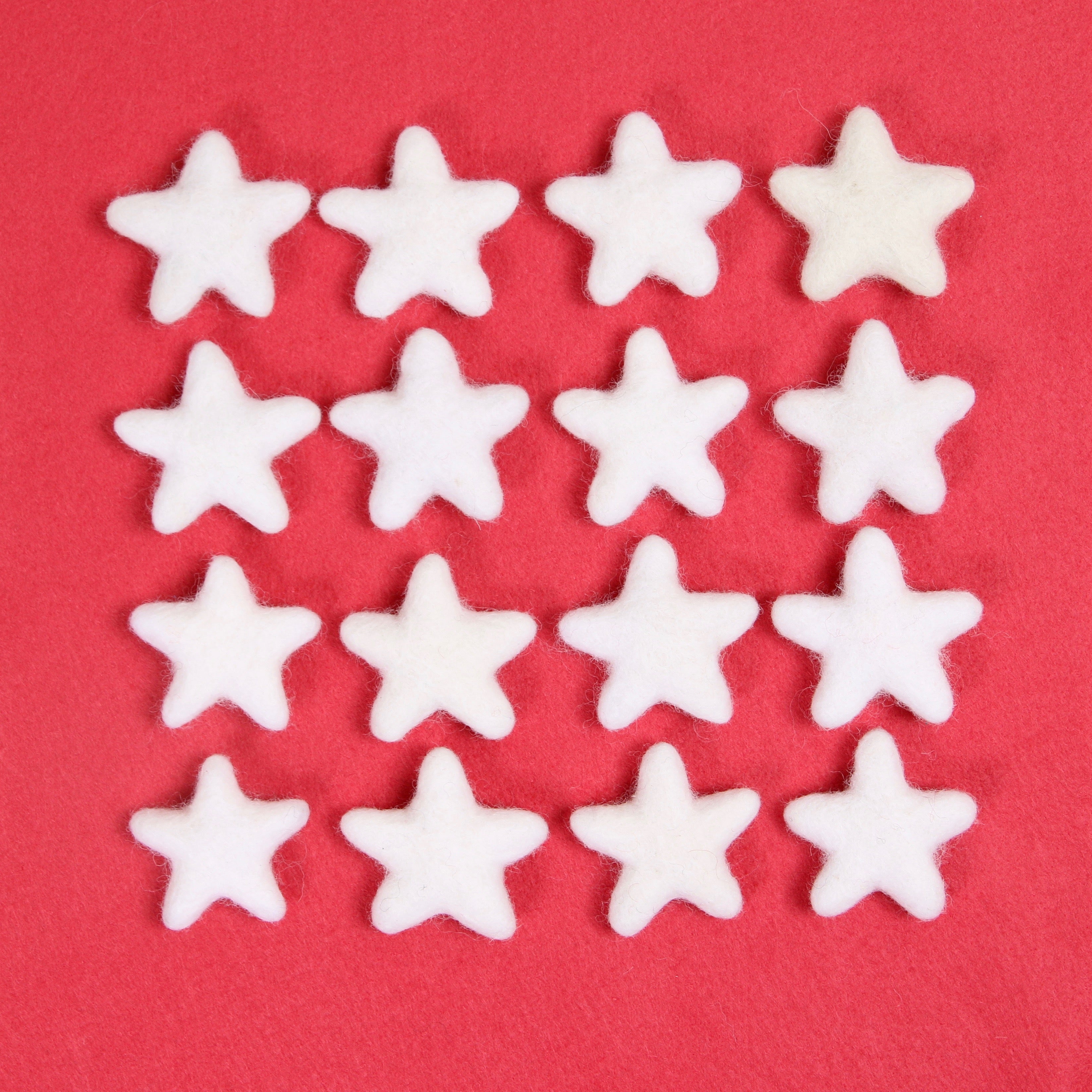 Felt Stars in White