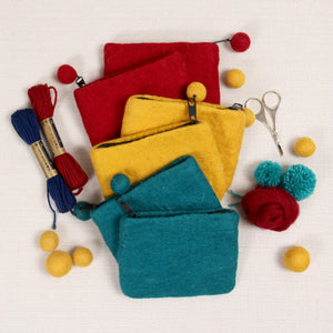 Felted Zipper Pouches