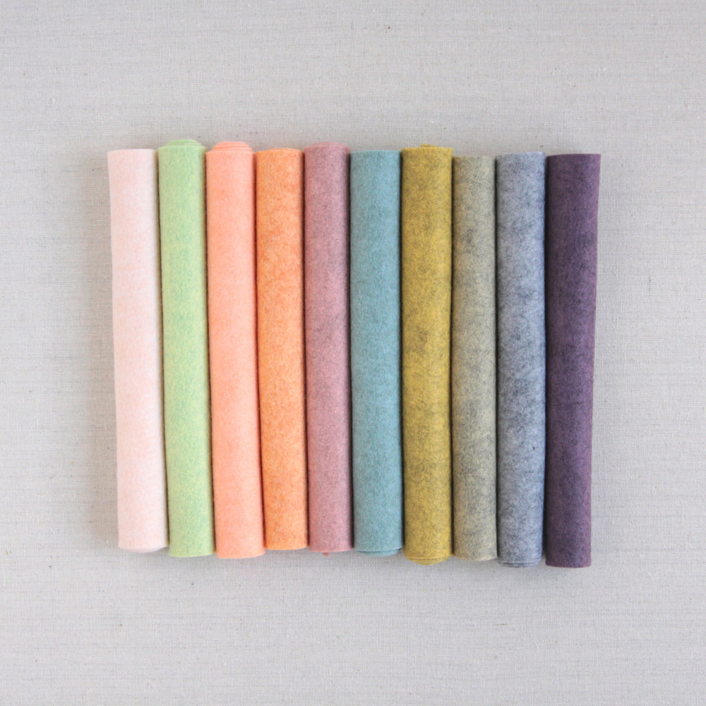 24 Premium Wool Blend Felt SQUARES 40% wool, 60 colours wool felt