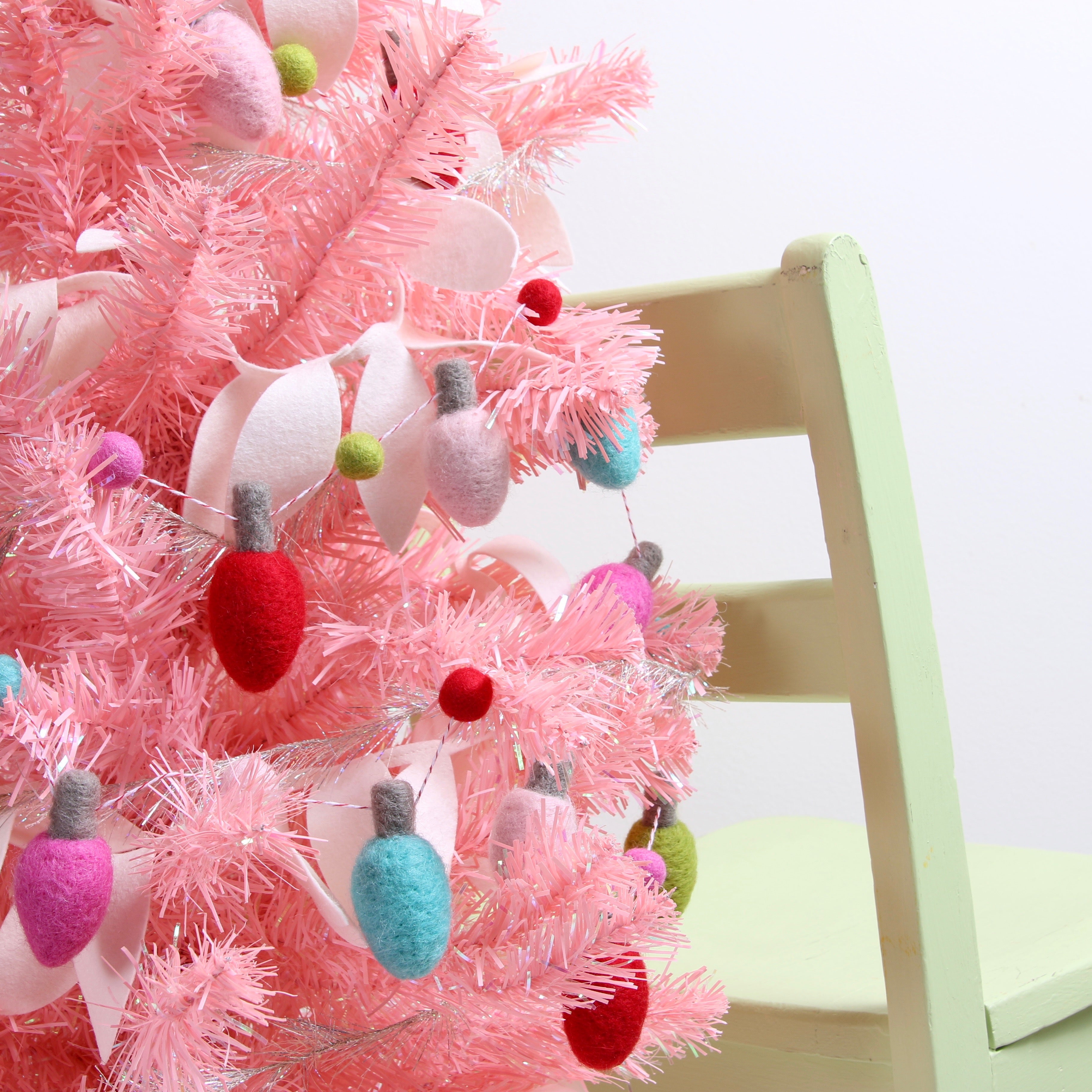 Bronze Tipped Holiday Lights, Felt Shapes
