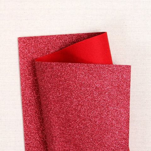 Red Glitter Felt – Benzie Design