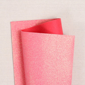 Coral Glitter Felt