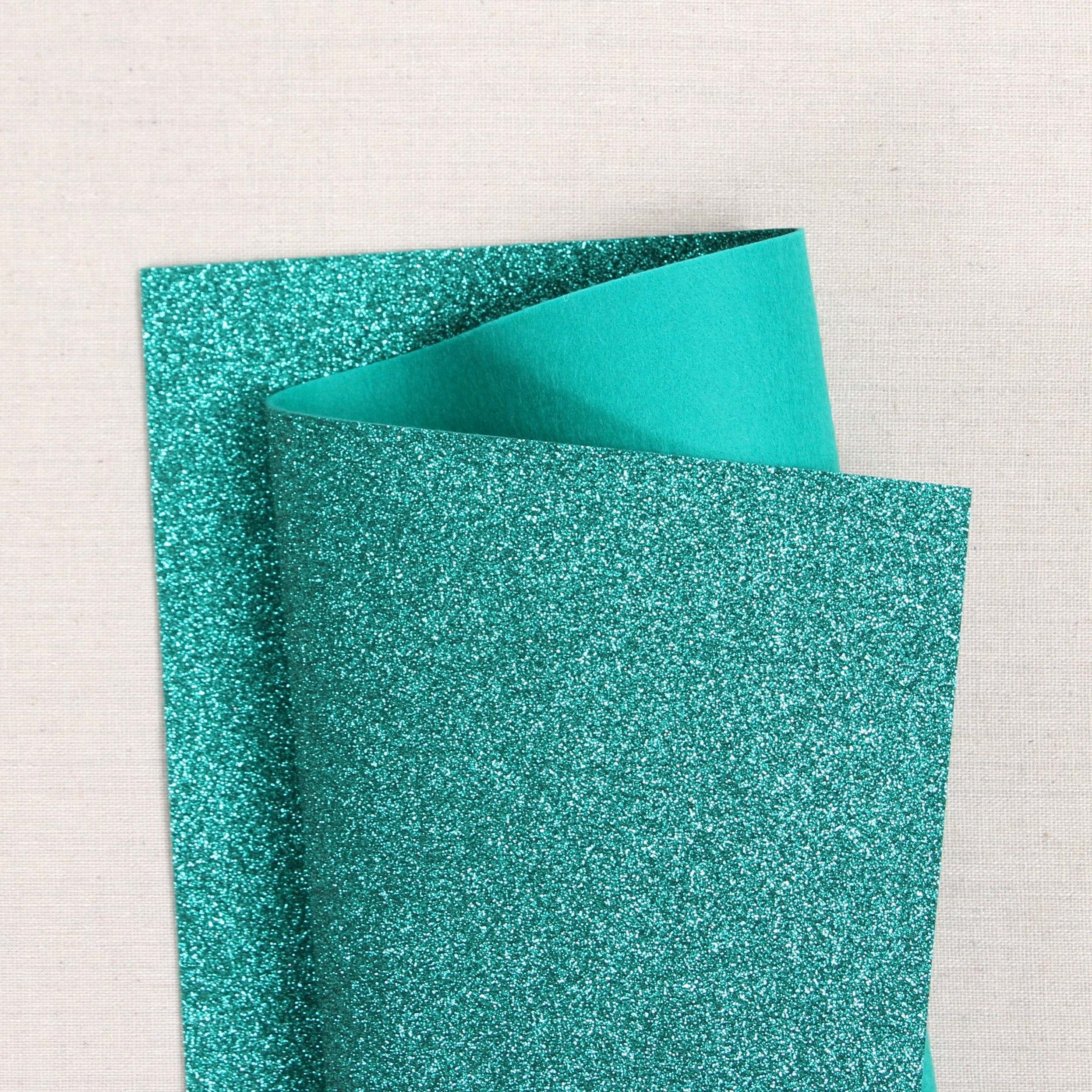 Teal Glitter Felt