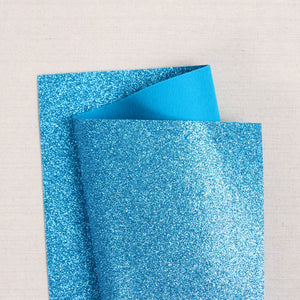 Cyan Glitter Felt