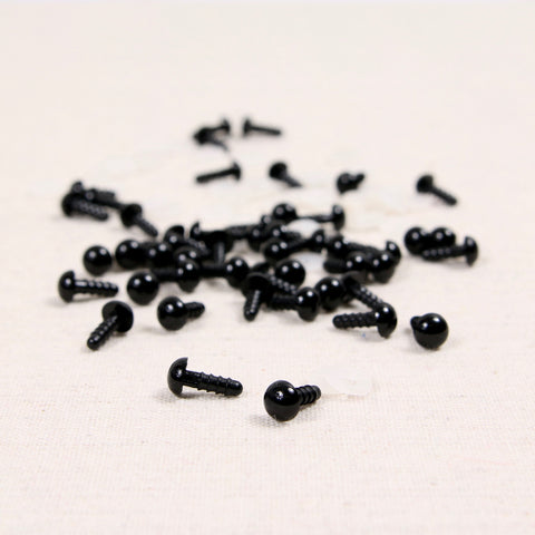 9mm or 10mm Solid Black Safety Eyes With Plastic Backs for Teddy  Bear/animal Soft Toy Making 