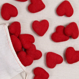 Felt Hearts, Red