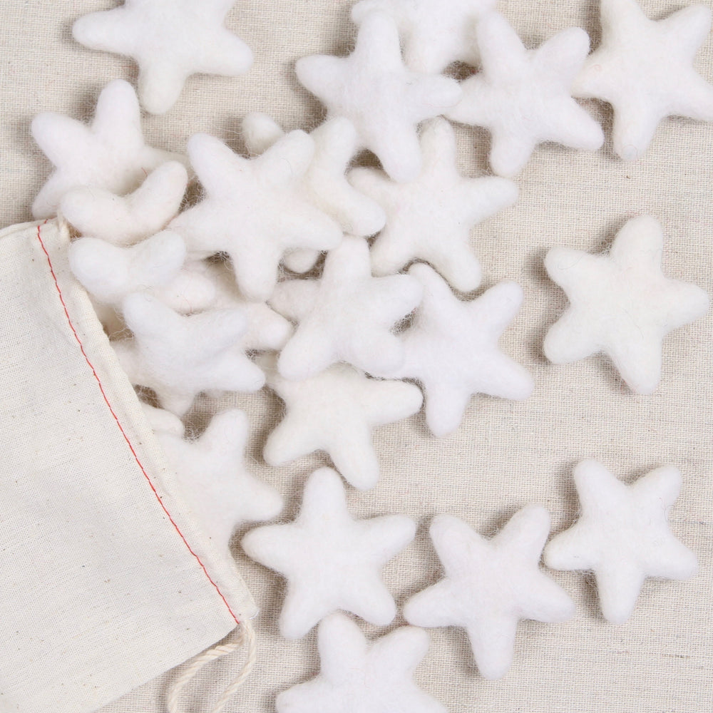 Felt Stars- 5 white - American Felt & Craft