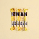 DMC embroidery floss, yellow embroidery floss