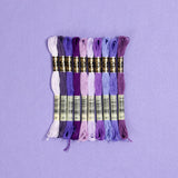 DMC embroidery floss, purple embroidery floss