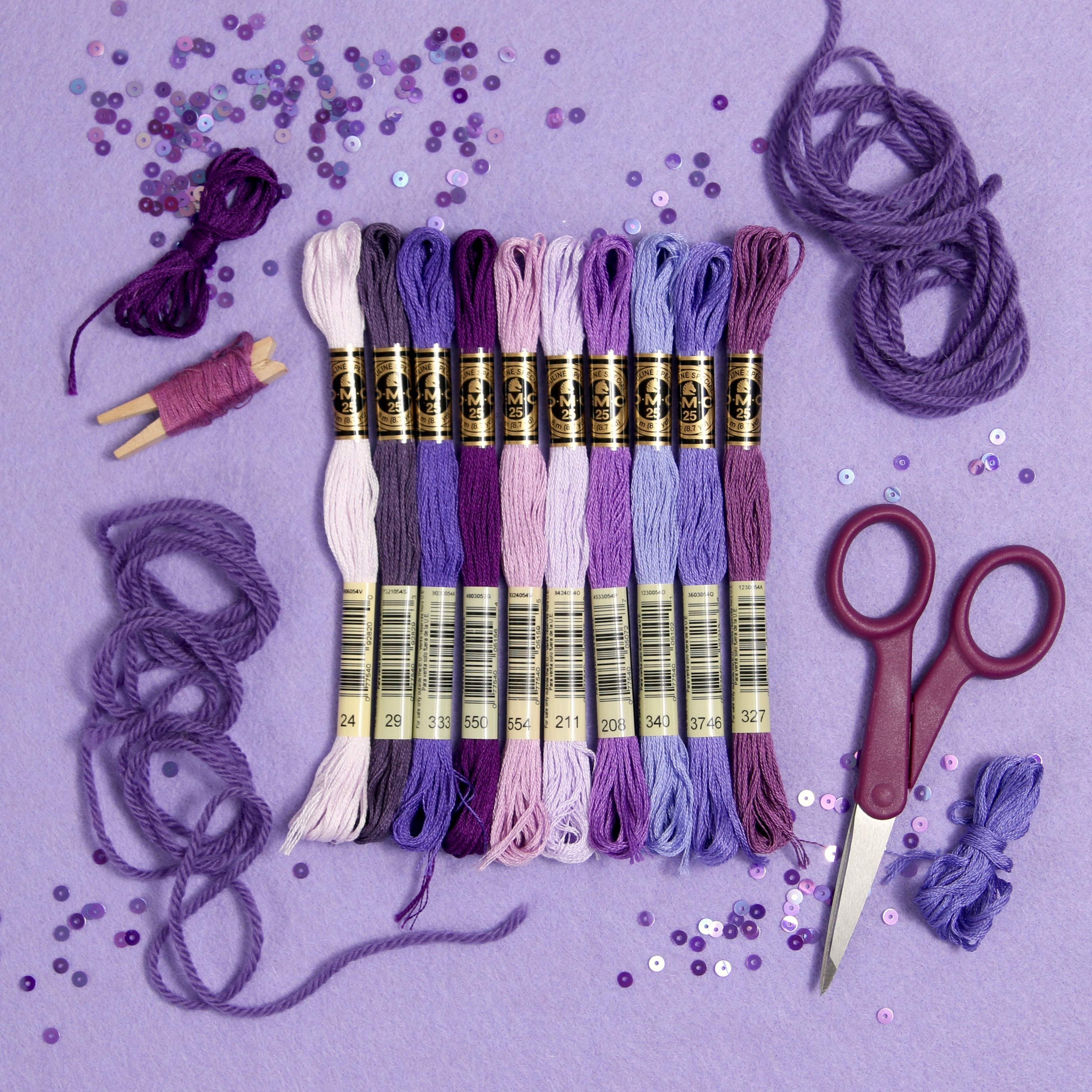 DMC Embroidery Floss, Purple Palette Benzie Design
