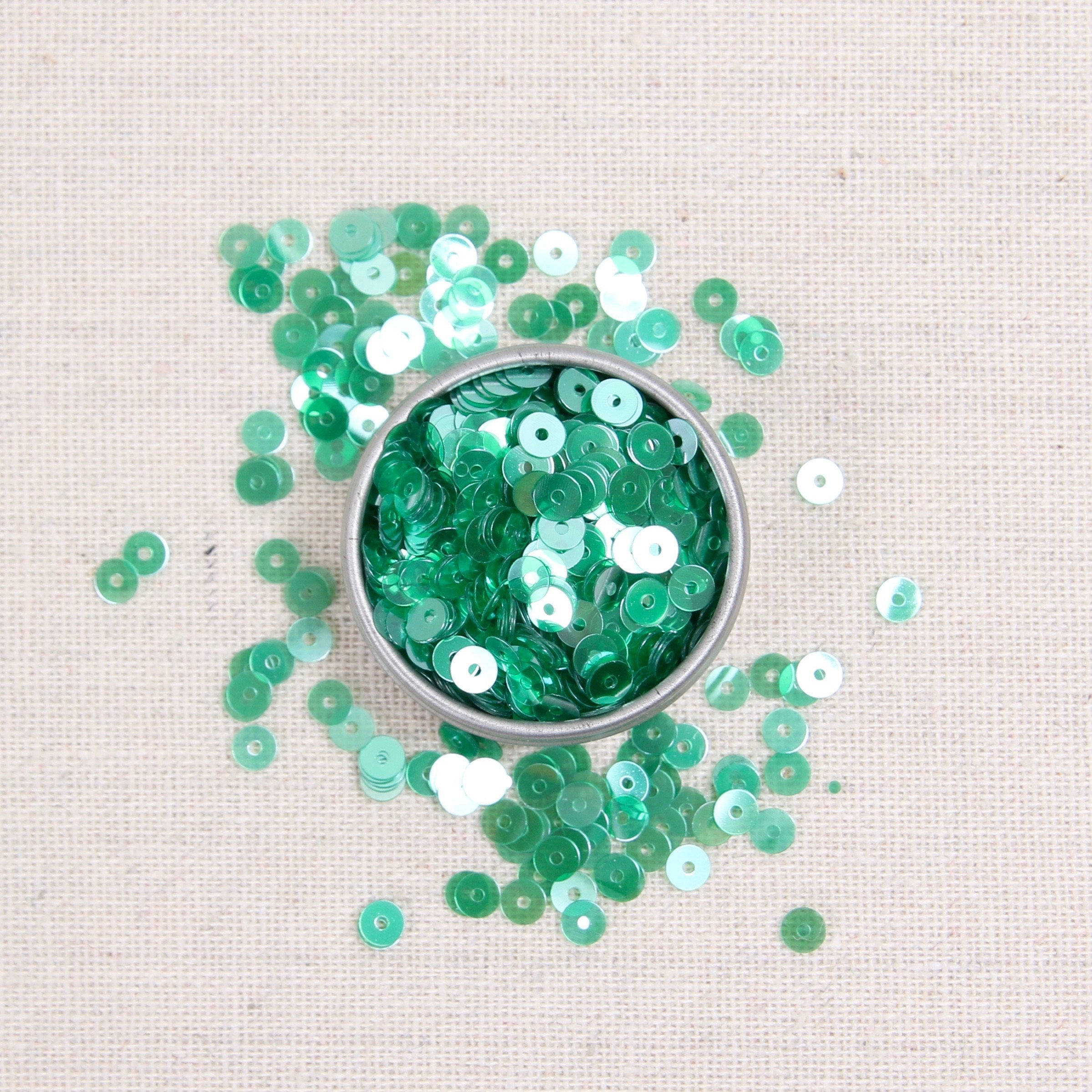 jade green sequins, green iridescent sequins