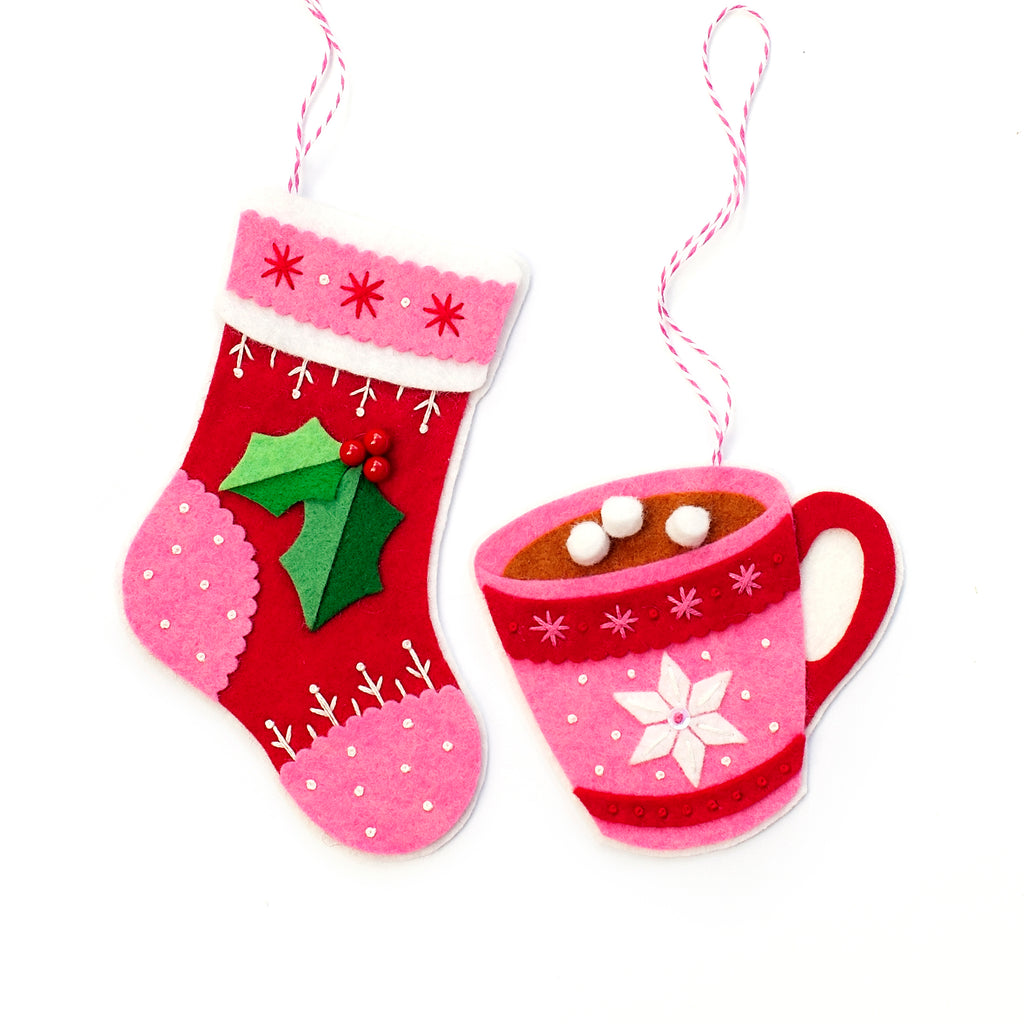 Stocking and Hot Chocolate Ornament Kit