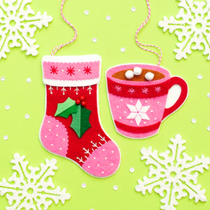 Stocking and Hot Chocolate Ornament Kit