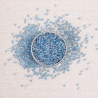 marine seed beads, blue seed beads