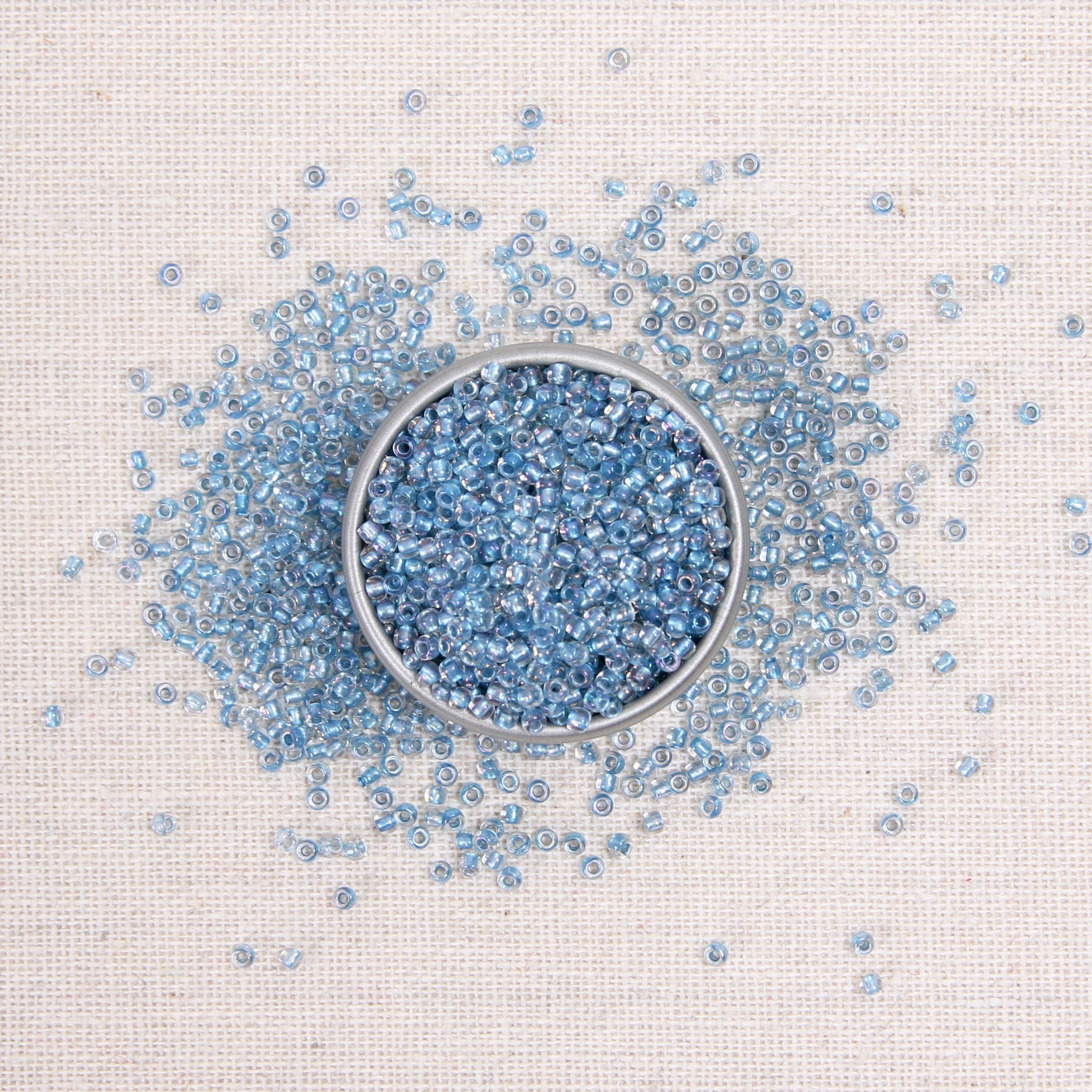 marine seed beads, blue seed beads