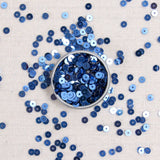 marine blue sequins, blue metallic sequins