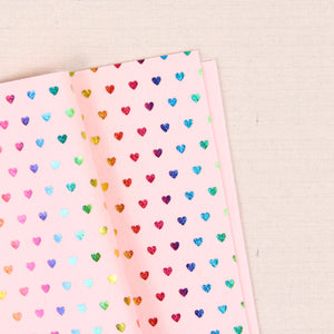 Metallic Rainbow Heart Felt