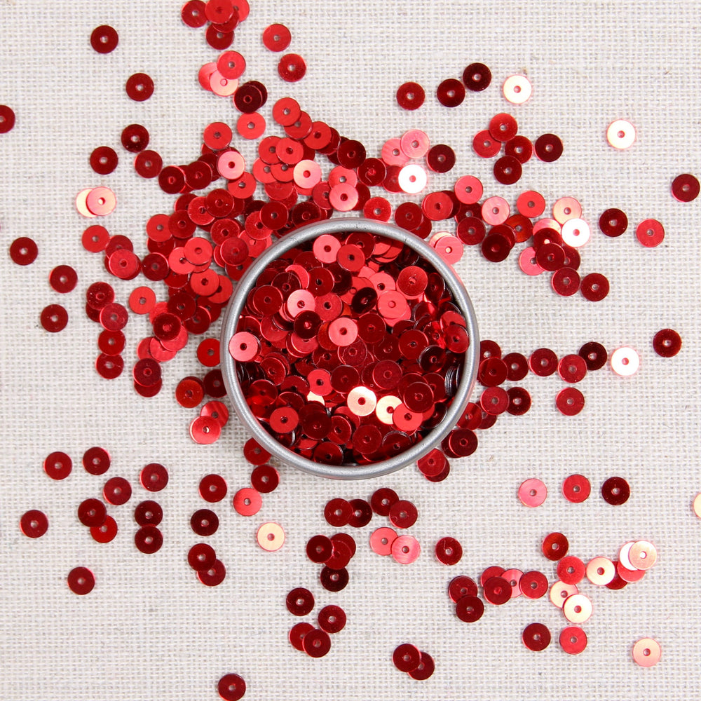 Sequins Red Pattern Metallic Sequins or Beads: Red – Benzie Design