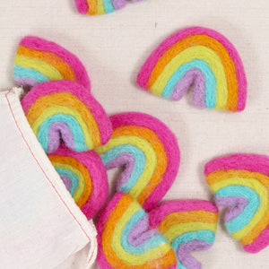 bright felt rainbow, felted rainbow, rainbow decoration