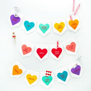 valentine's countdown calendar, valentine's day craft, valentine's day banner