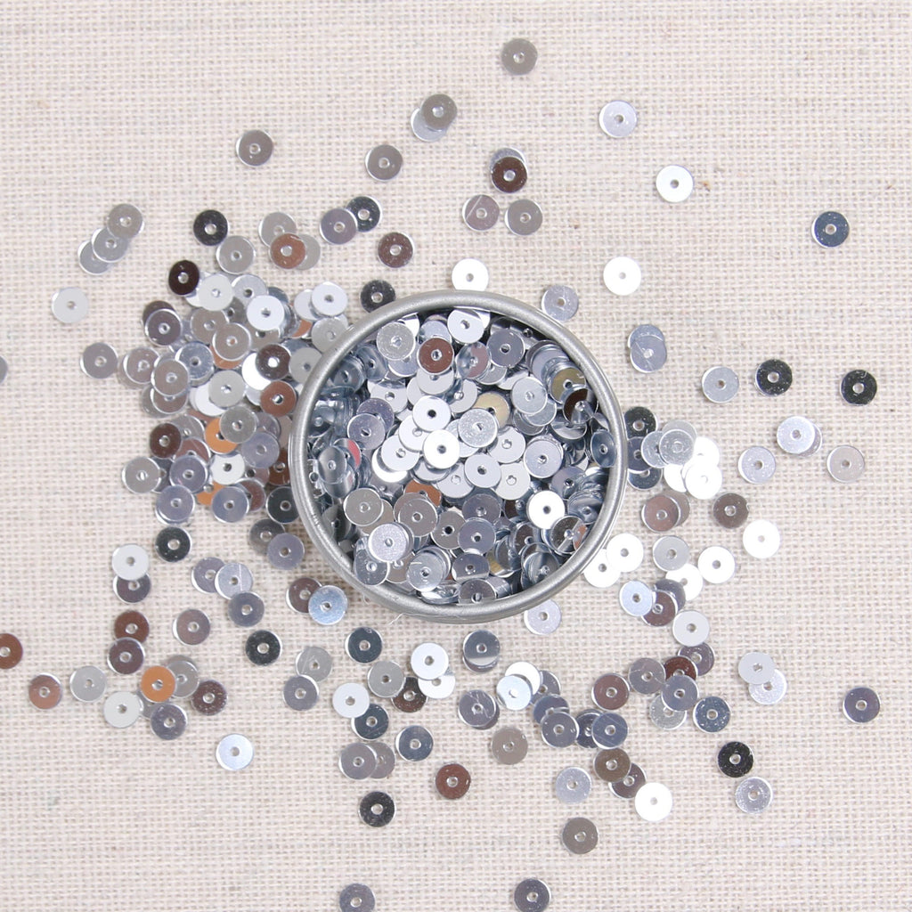 silver metallic sequins, silver sequins