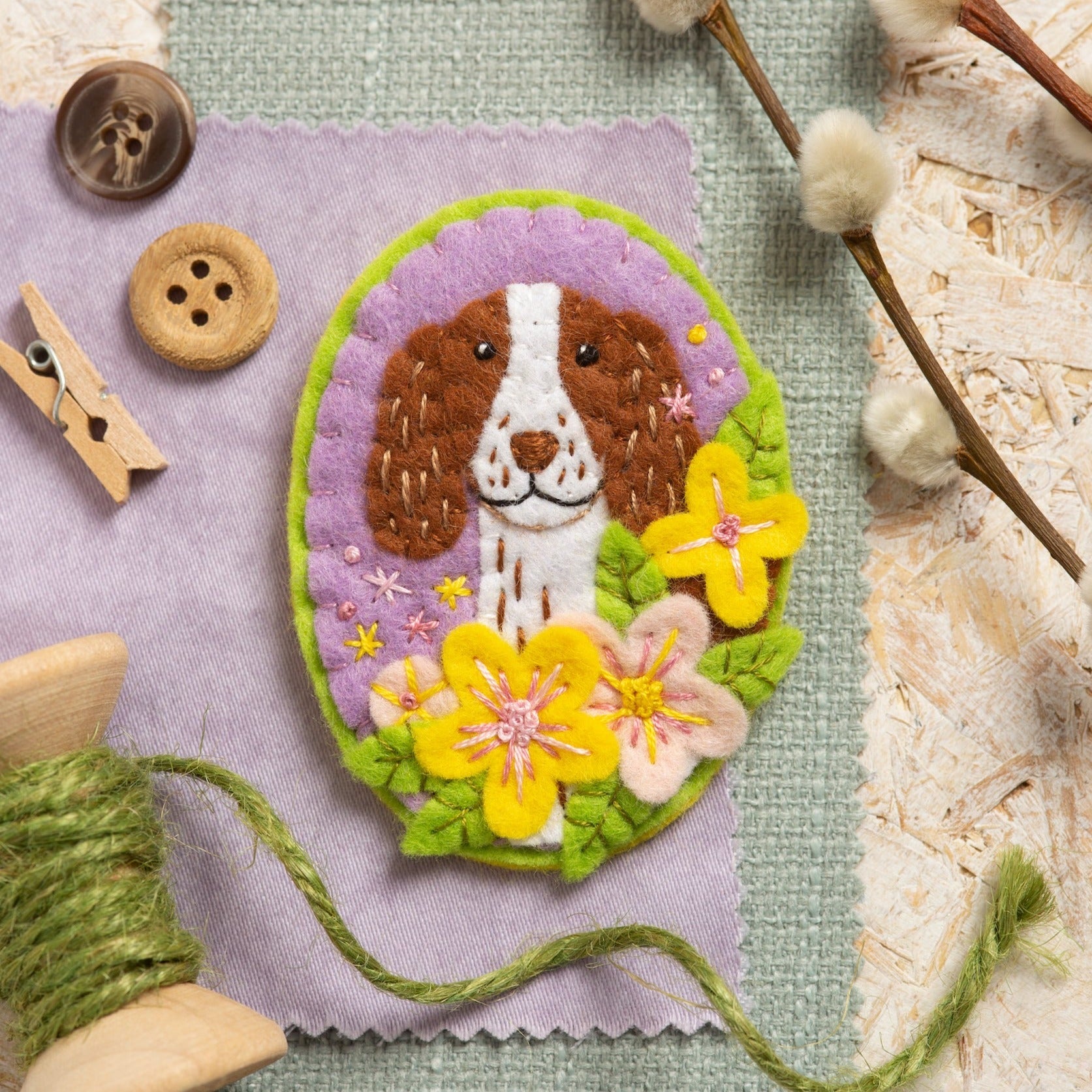Springer Spaniel Brooch Felt Craft Kit