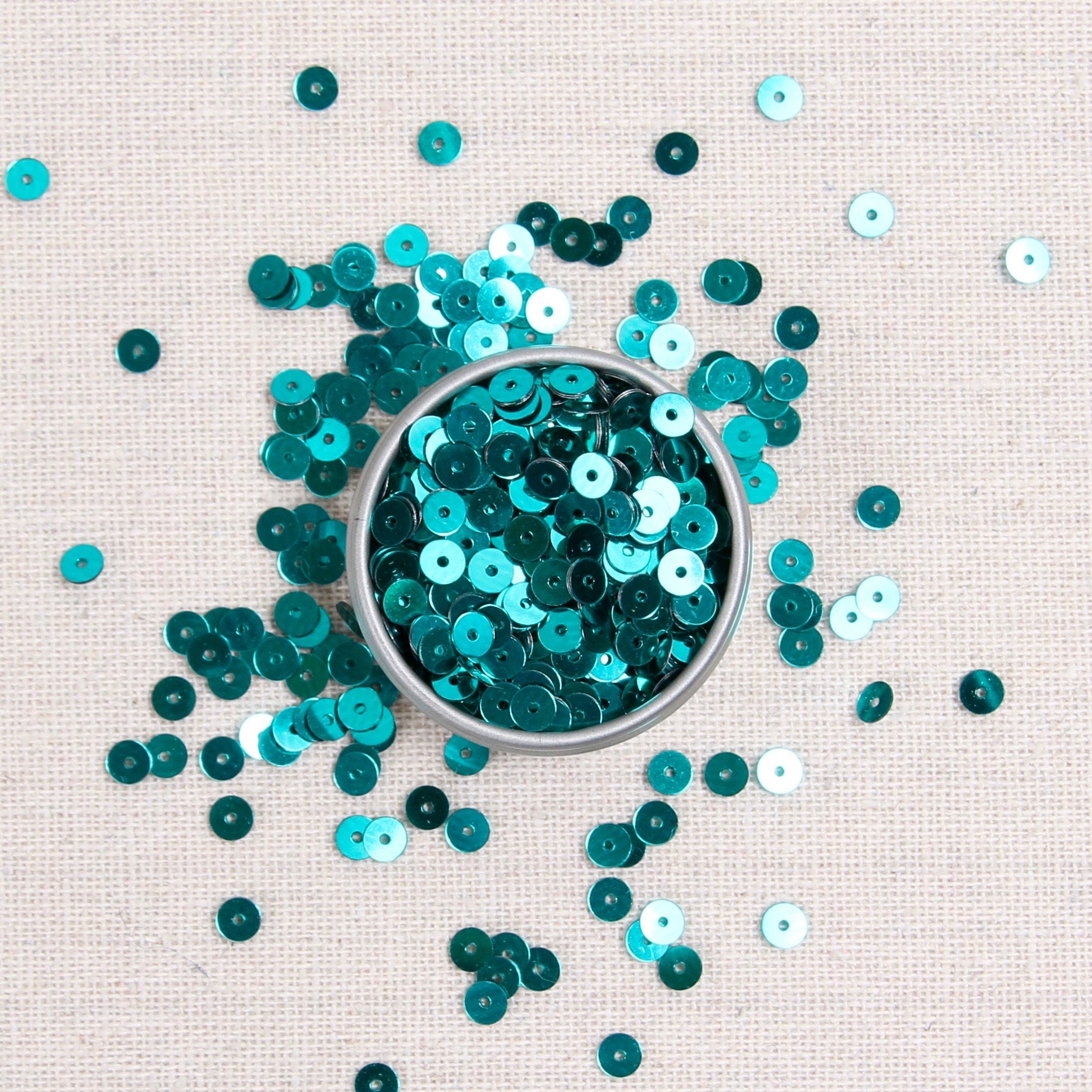 Teal sequins, turquoise sequins, metallic turquoise sequins