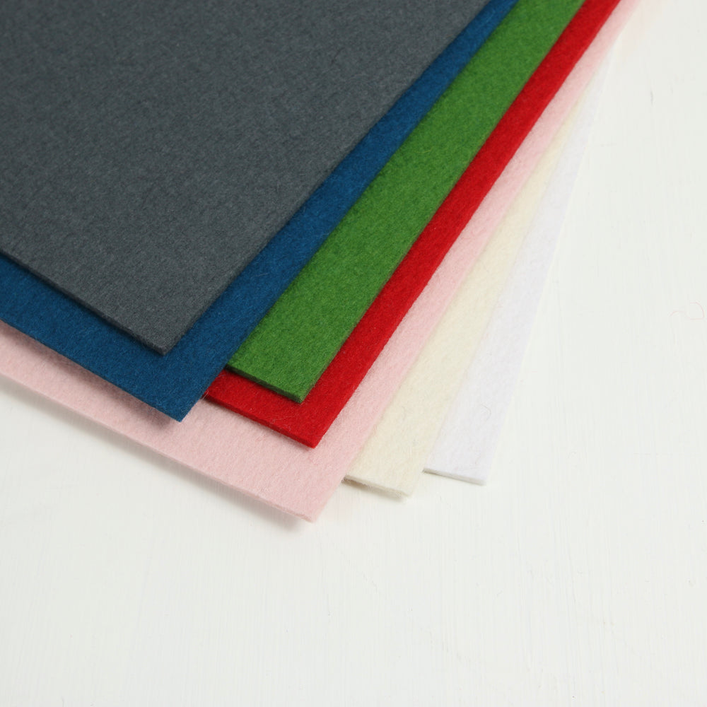 Hand Dyed 100% Wool Felt Sheets - Light weight thick felt