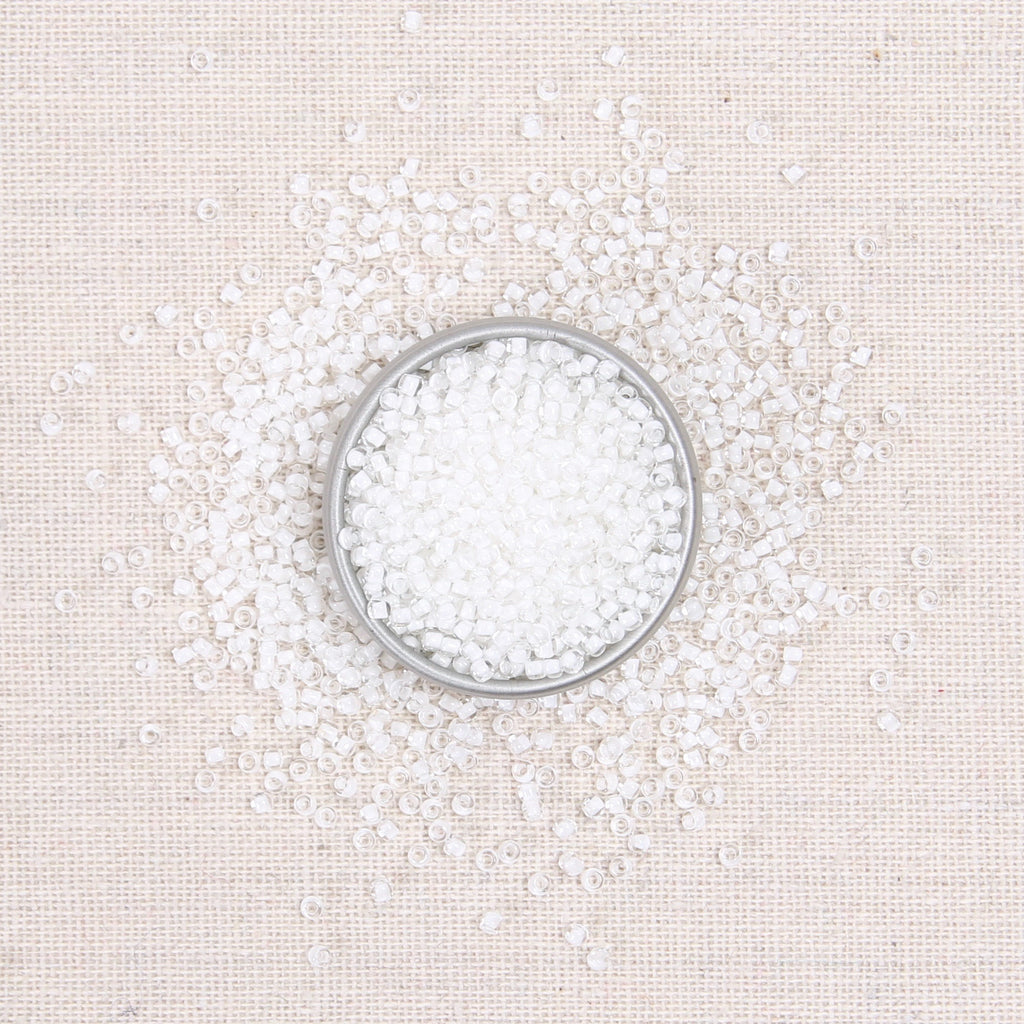 white seed beads