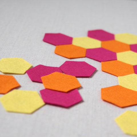 Felt-fetti Hexagons, die cut shapes – Benzie Design