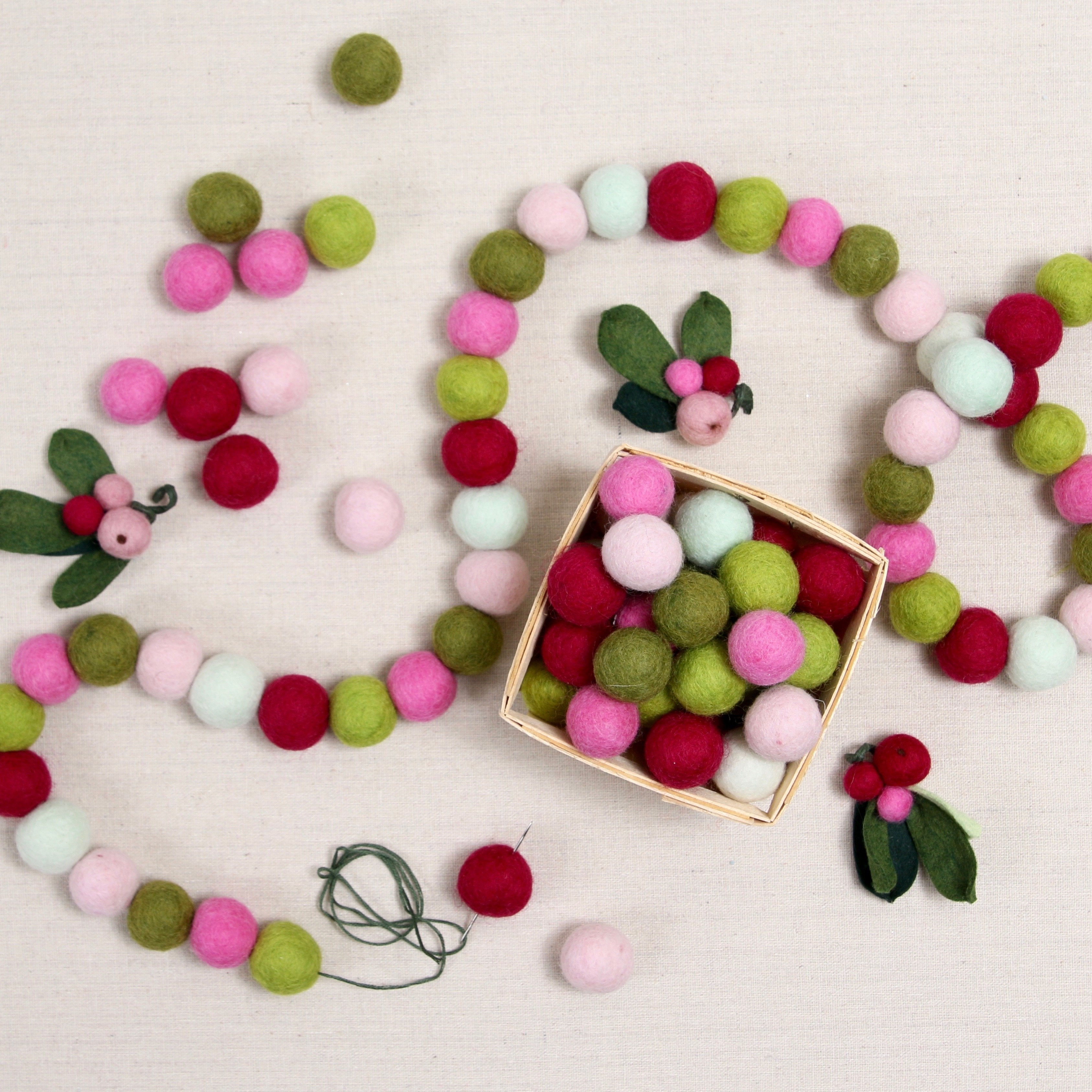 Cranberry Christmas Felt Balls