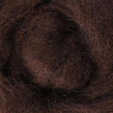 Corriedale wool roving, chocolate, brown wool roving