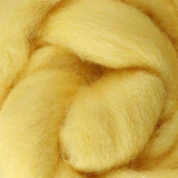 butter wool roving, yellow wool roving, needle felting, wool roving