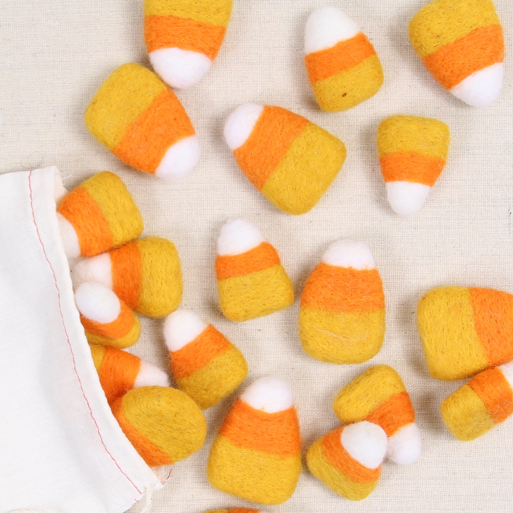 Candy Corn Felted Shapes