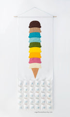 sugar house shop, countdown calendar, ice cream felt craft