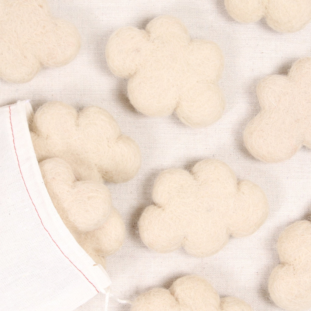 Felt Clouds in Almond