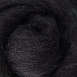 black wool roving, Corriedale wool roving