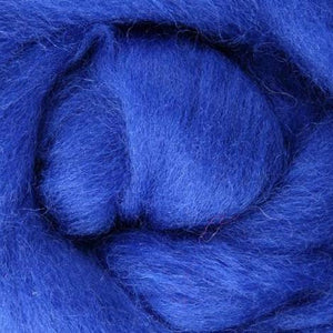 blue wool roving, blue needle felting wool, Corriedale roving