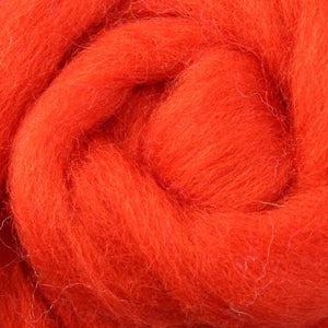 pumpkin wool roving, orange wool roving, wet felting, needle felting