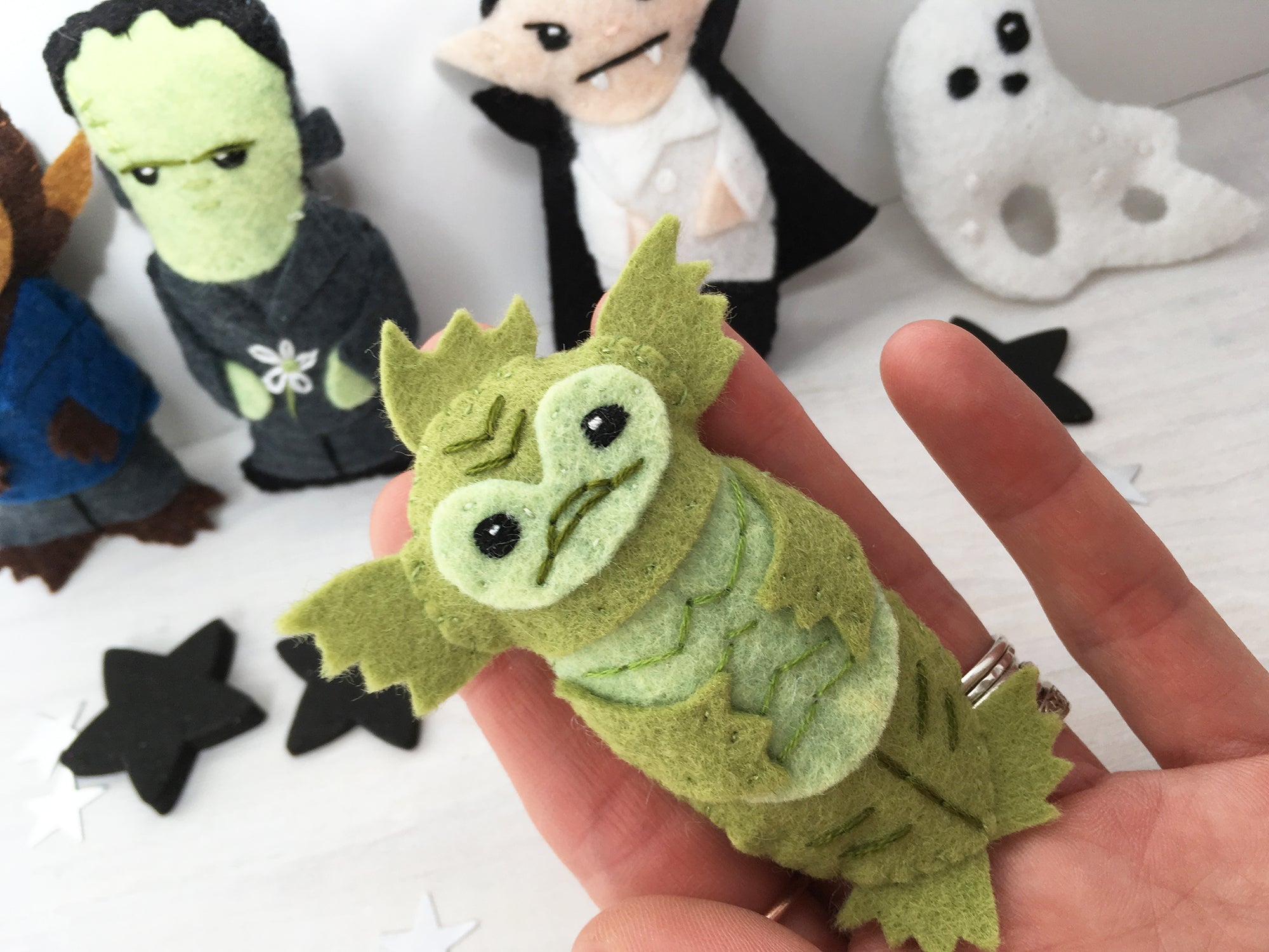 needle felted monsters Classic Movie Monsters Felt Pattern – Benzie Design