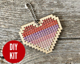 Ombre Heart -DIY Stitched Charm Kit