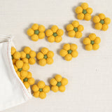 Felt Daisy Flower, Ochre Yellow