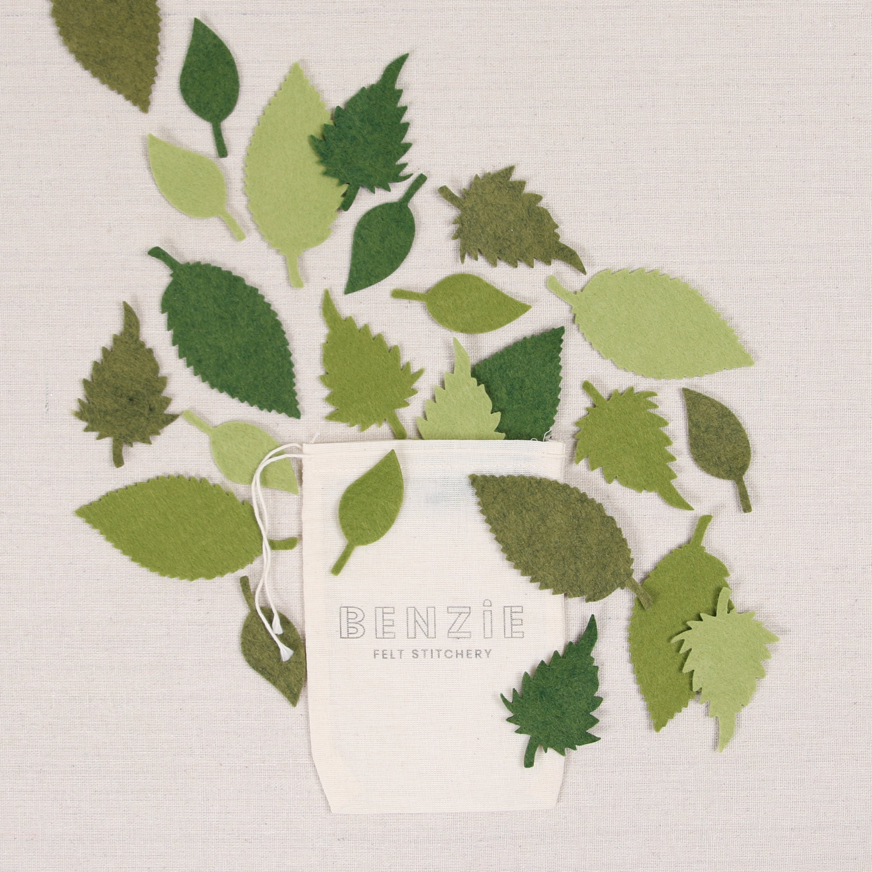 Felt-fetti Green Leaves, die cut shapes