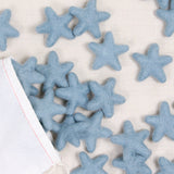blue felt stars, felt shapes, light blue star, felted stars