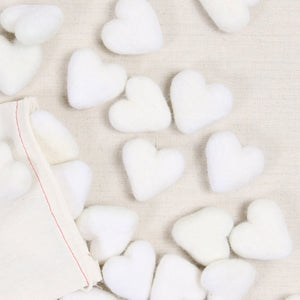 Felt Hearts, White